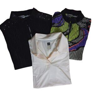 Golf/Athletic Shirt Bundle by Jaime Sadock and Lole, 3 Shirts Size Large